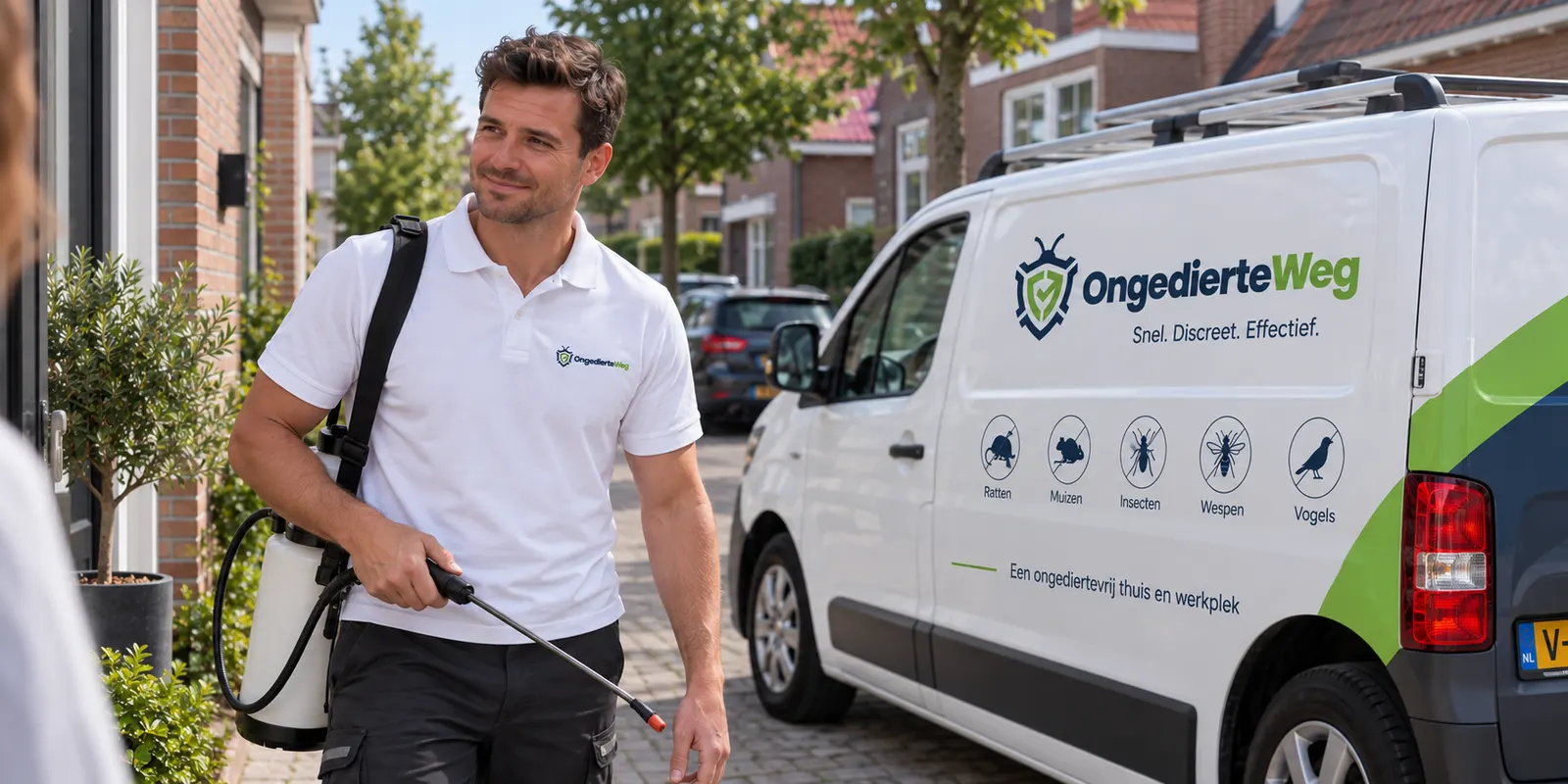 OngedierteWeg bestrijder bij een klant aan huis