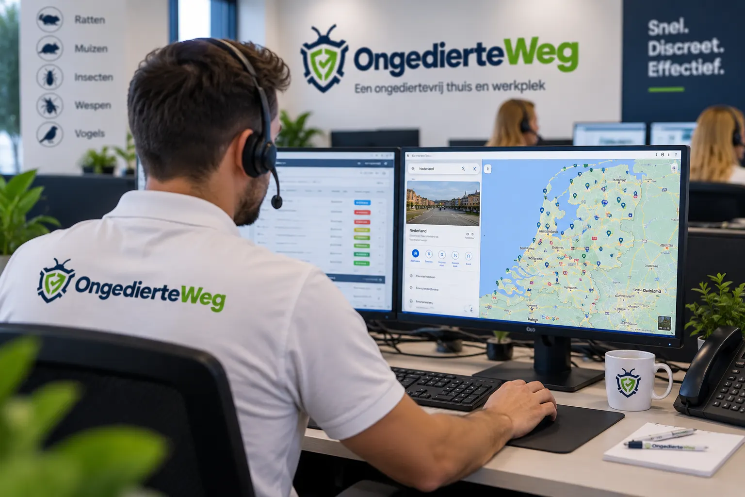 OngedierteWeg planning en ondersteuning vanuit de centrale